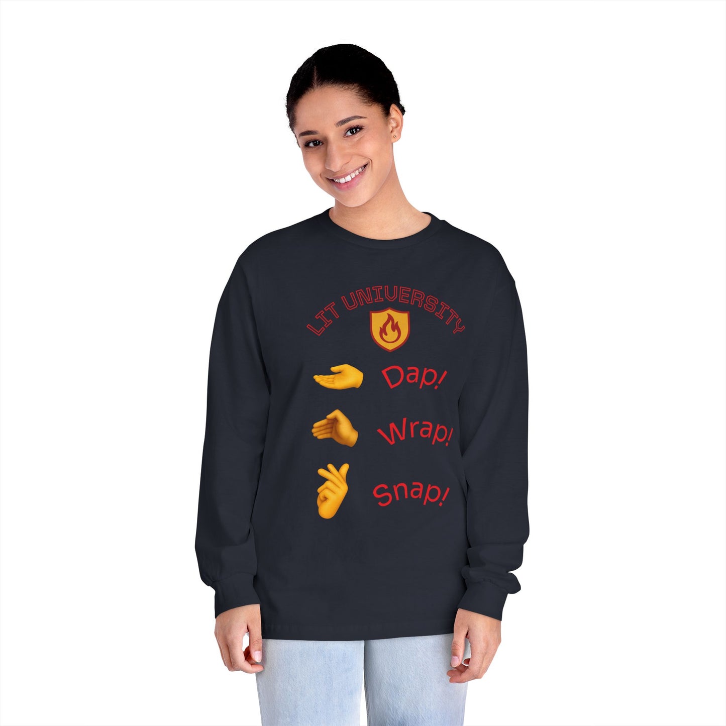 Lit University Crewneck | Dap, Wrap, Snap Edition | Funny College Sweatshirt for Students, Gamers & Trendsetters