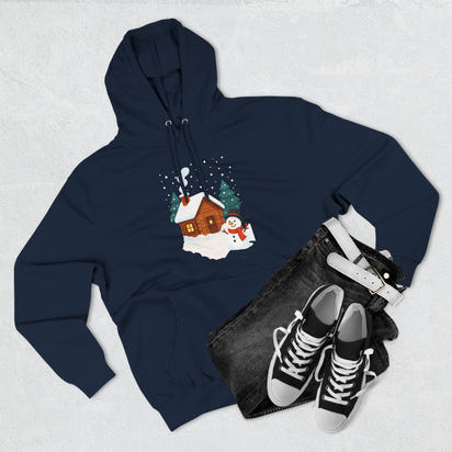 Cozy Holiday Hoodie with Snowman and Lights Design, Winter Fashion, Christmas Gift, Festive Apparel, Outdoor Comfort, Casual Wear