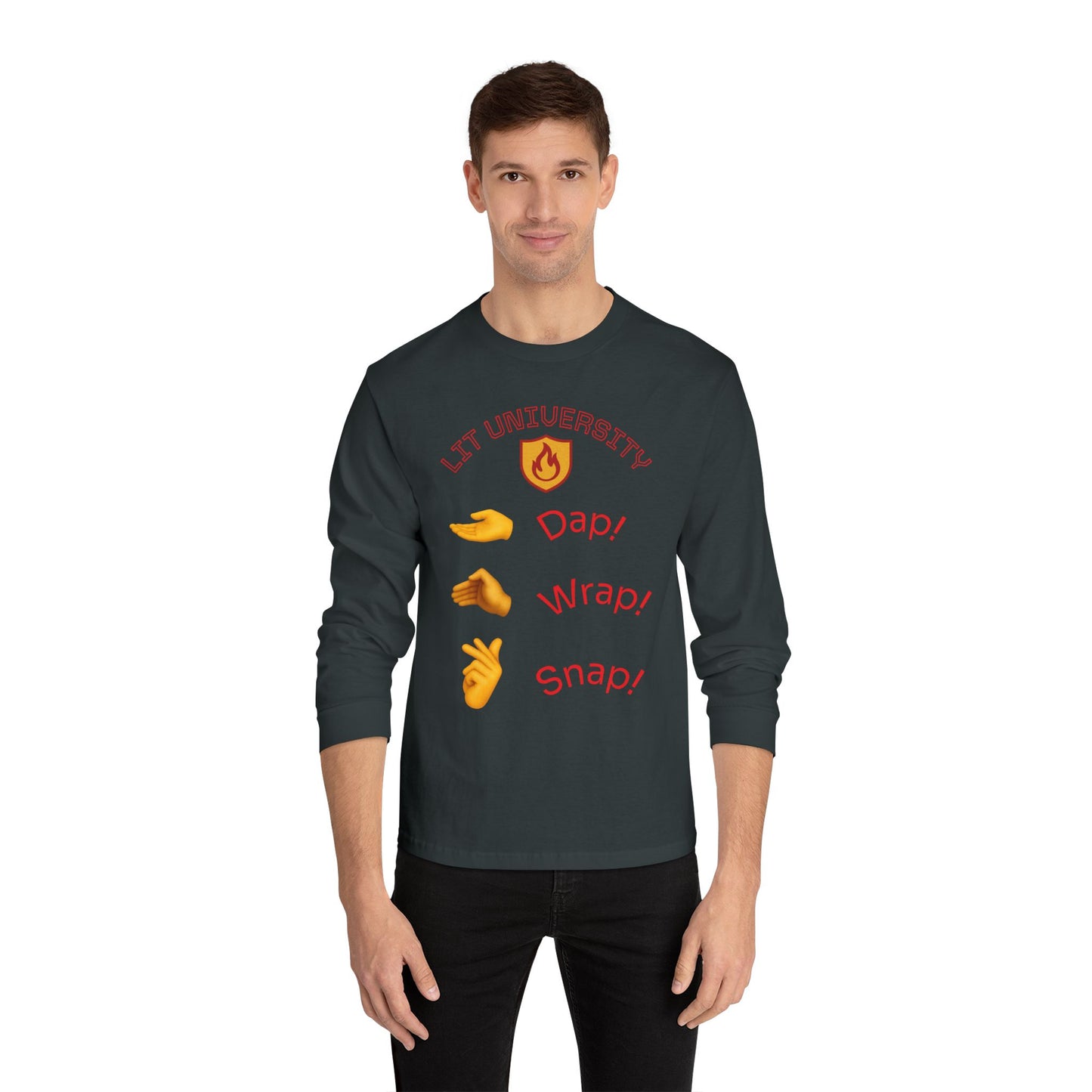 Lit University Crewneck | Dap, Wrap, Snap Edition | Funny College Sweatshirt for Students, Gamers & Trendsetters
