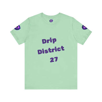 Drip District 27 Shirt | Purple Black Hole Streetwear Tee | Trendy Unisex Graphic Top