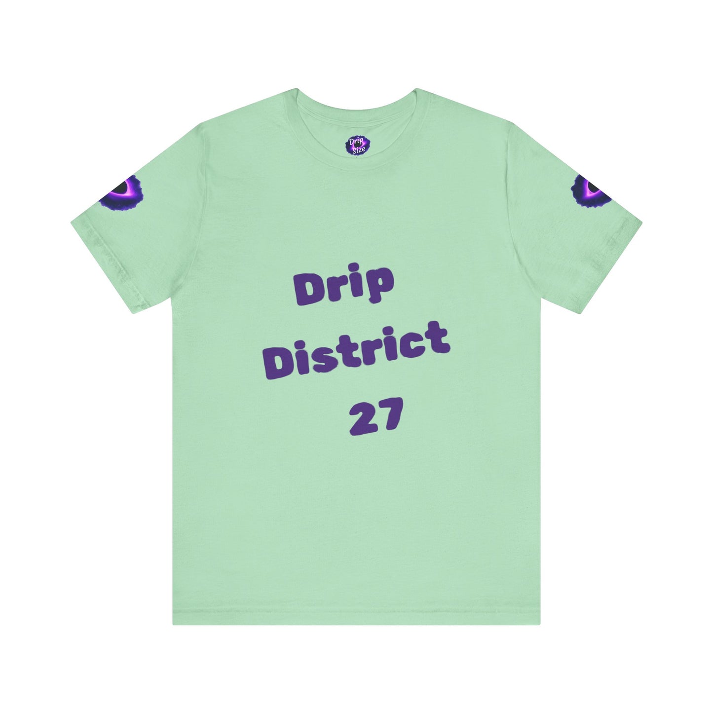 Drip District 27 Shirt | Purple Black Hole Streetwear Tee | Trendy Unisex Graphic Top