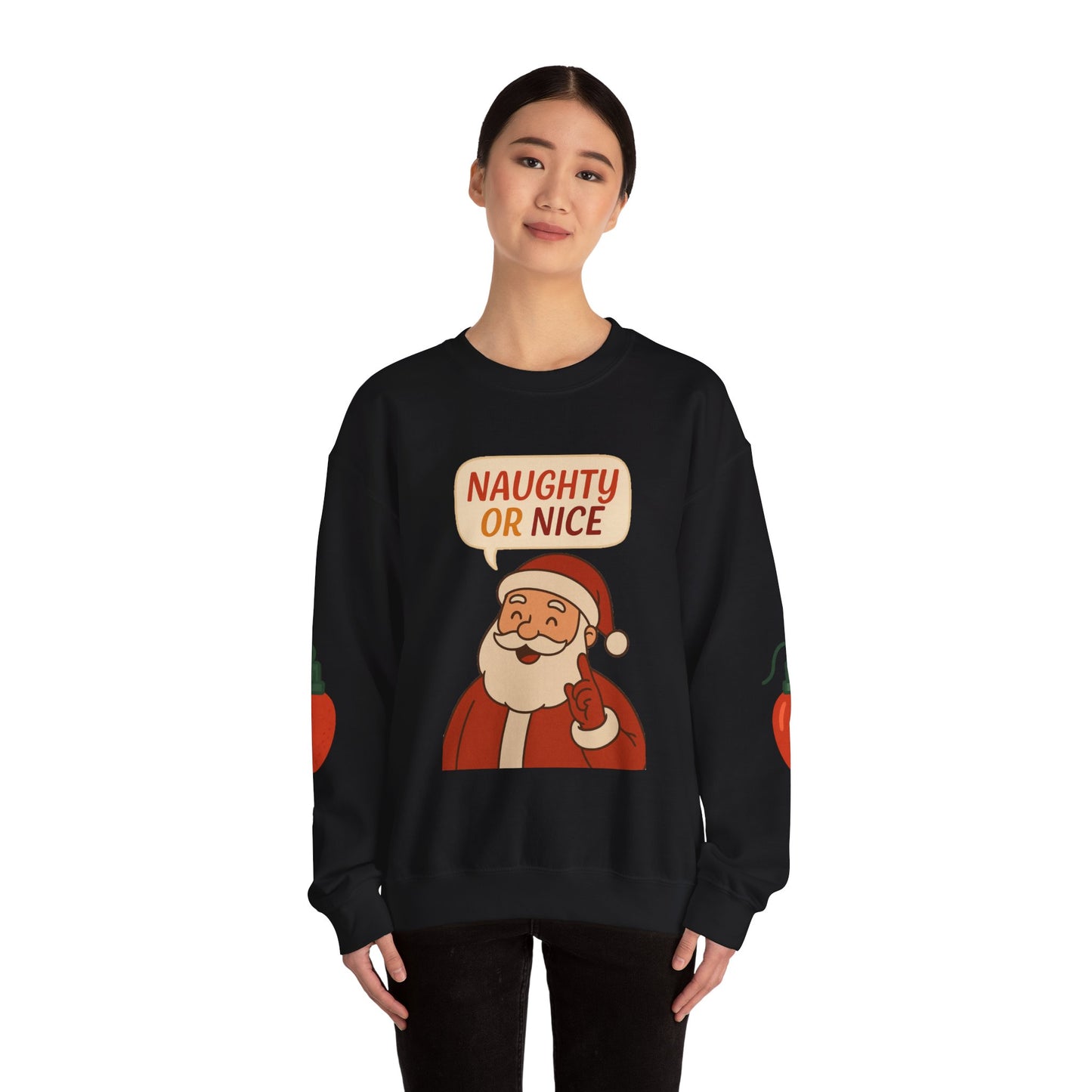 Santa's Naughty or Nice Crewneck Sweatshirt | Holiday Gift, Casual Wear, Winter Fashion, Unisex Sweatshirt, Festive Apparel