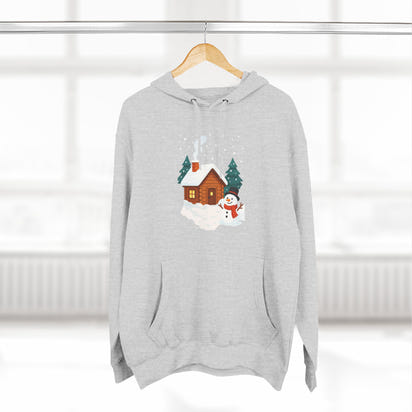 Cozy Holiday Hoodie with Snowman and Lights Design, Winter Fashion, Christmas Gift, Festive Apparel, Outdoor Comfort, Casual Wear