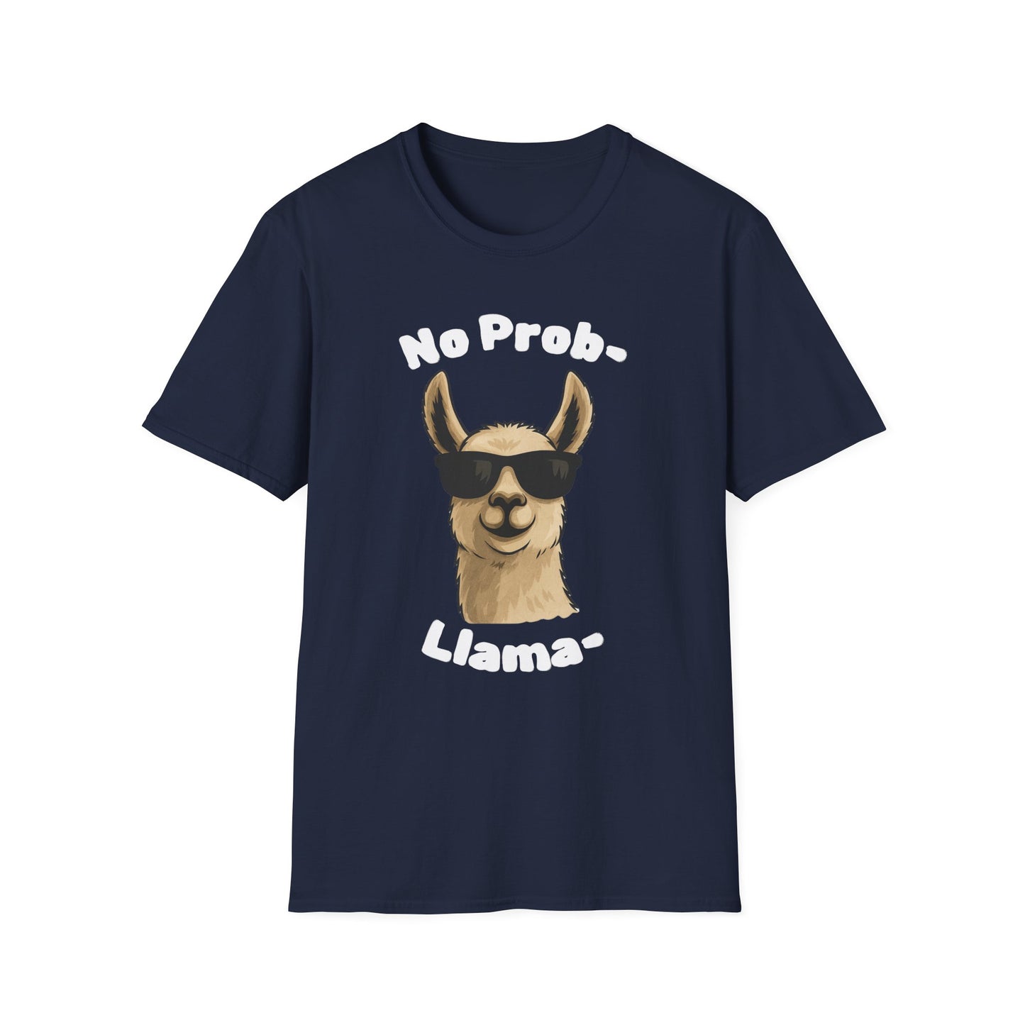 No Prob-Llama Funny T-Shirt | Dark Color Unisex Tee | Cute Llama Design | Humor Animal Pun Shirt | Gift for Him or Her
