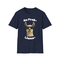 No Prob-Llama Funny T-Shirt | Dark Color Unisex Tee | Cute Llama Design | Humor Animal Pun Shirt | Gift for Him or Her