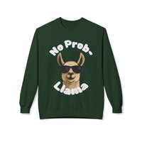 Dark Colors No Prob-Llama Sweatshirt Funny Cozy Llama Crewneck | Cute Pun Sweater | Animal Lover Gift | Winter Comfy Pullover