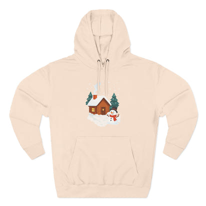 Cozy Holiday Hoodie with Snowman and Lights Design, Winter Fashion, Christmas Gift, Festive Apparel, Outdoor Comfort, Casual Wear
