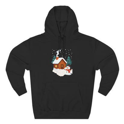 Cozy Holiday Hoodie with Snowman and Lights Design, Winter Fashion, Christmas Gift, Festive Apparel, Outdoor Comfort, Casual Wear