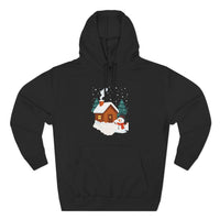 Cozy Holiday Hoodie with Snowman and Lights Design, Winter Fashion, Christmas Gift, Festive Apparel, Outdoor Comfort, Casual Wear
