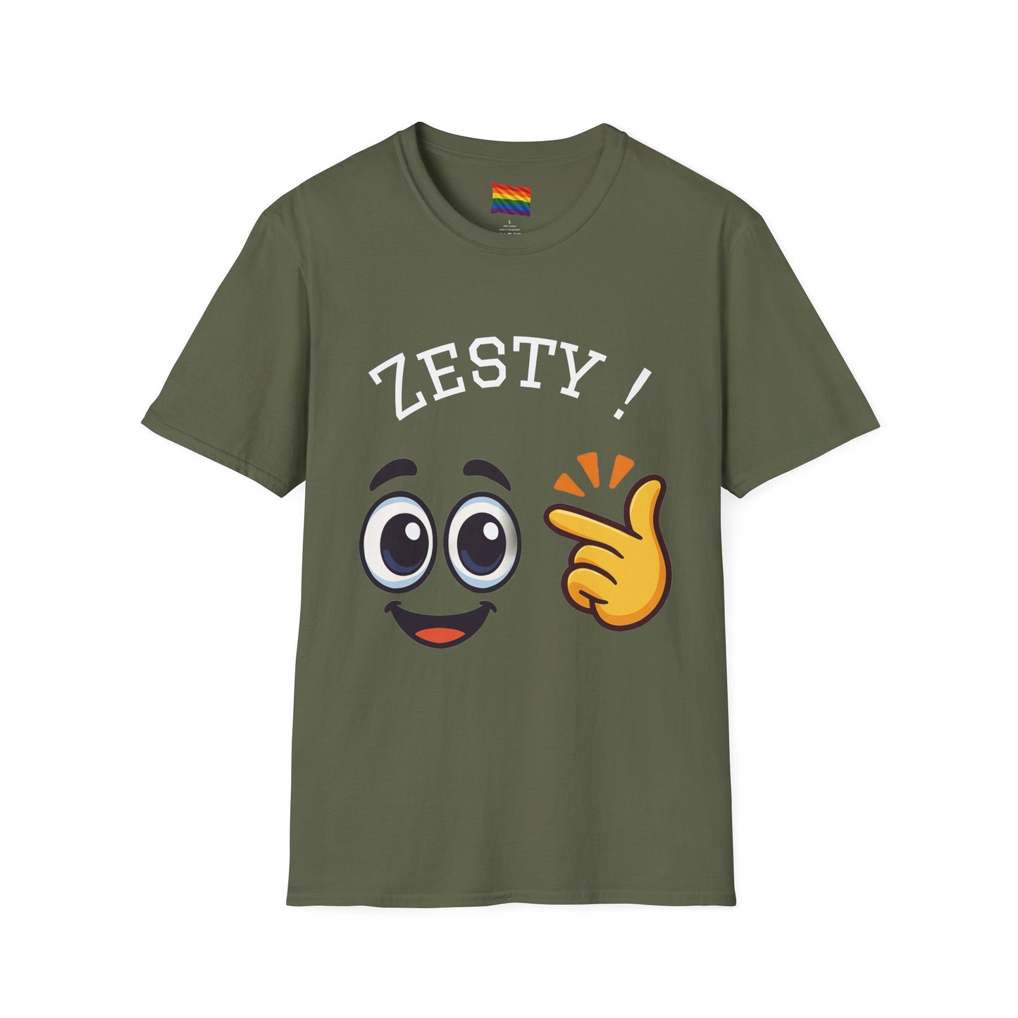 Zesty Emoji Pride T-Shirt Funny Snap Face Tee LGBTQ+ Rainbow Flag Top Unisex Graphic Shirt Positive Vibes Clothing Gift