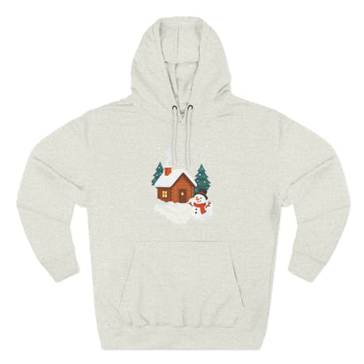 Cozy Holiday Hoodie with Snowman and Lights Design, Winter Fashion, Christmas Gift, Festive Apparel, Outdoor Comfort, Casual Wear