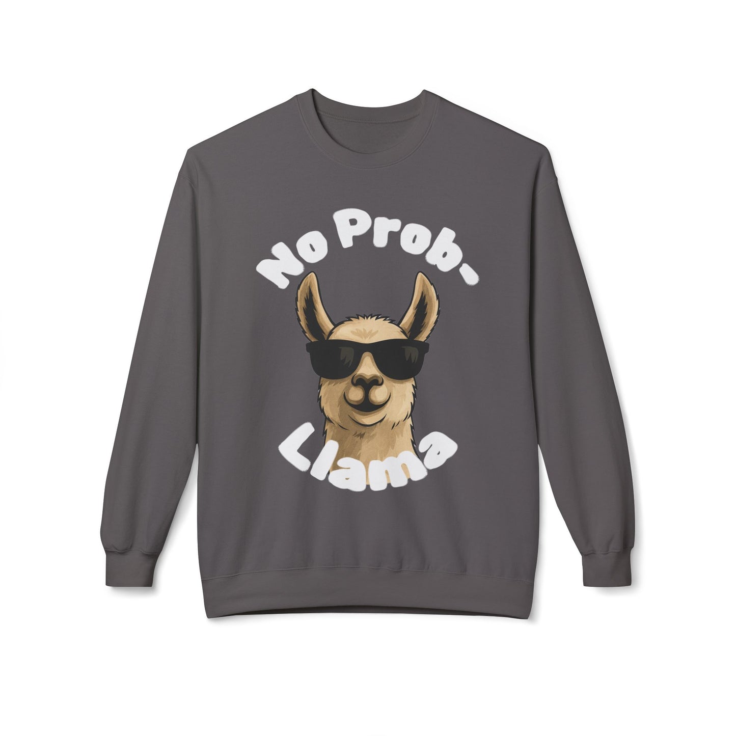 Dark Colors No Prob-Llama Sweatshirt Funny Cozy Llama Crewneck | Cute Pun Sweater | Animal Lover Gift | Winter Comfy Pullover