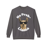 Dark Colors No Prob-Llama Sweatshirt Funny Cozy Llama Crewneck | Cute Pun Sweater | Animal Lover Gift | Winter Comfy Pullover