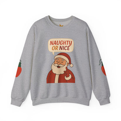 Santa's Naughty or Nice Crewneck Sweatshirt | Holiday Gift, Casual Wear, Winter Fashion, Unisex Sweatshirt, Festive Apparel