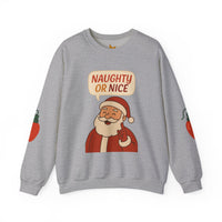 Santa's Naughty or Nice Crewneck Sweatshirt | Holiday Gift, Casual Wear, Winter Fashion, Unisex Sweatshirt, Festive Apparel
