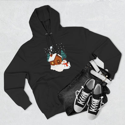 Cozy Holiday Hoodie with Snowman and Lights Design, Winter Fashion, Christmas Gift, Festive Apparel, Outdoor Comfort, Casual Wear