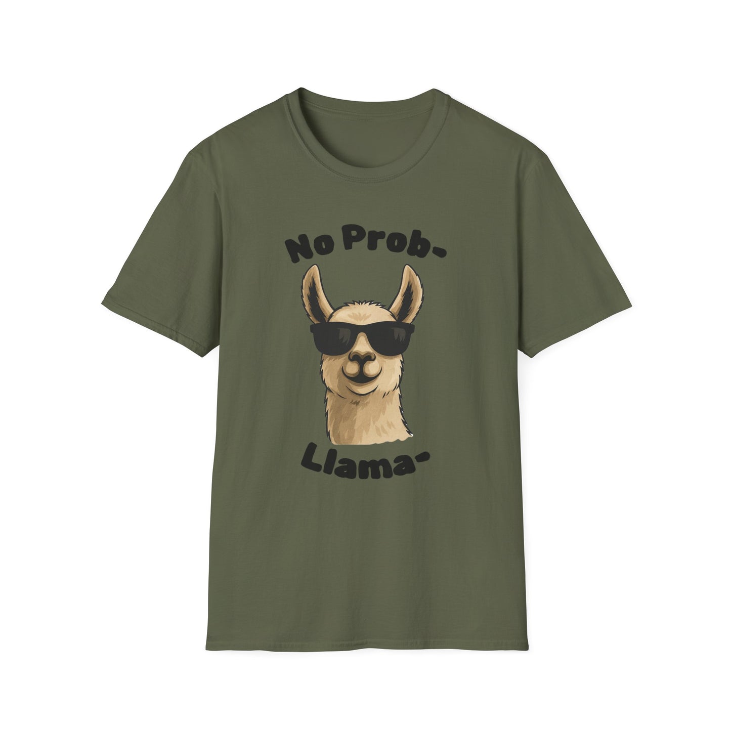 Light Color No Prob Llama T-Shirt, Unisex Cool Llama Sunglasses Unisex Softstyle T-Shirt - Fun Graphic Tee for Animal Lovers, Birthday Gift