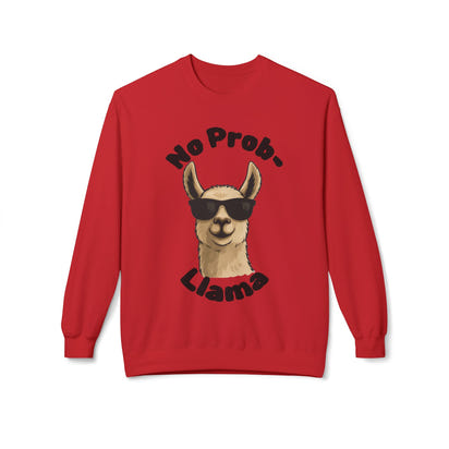 Light Color No Prob-Llama Sweatshirt | Light Color Unisex Crewneck | Cute Llama Design | Animal Pun Gift | Cozy Graphic Pullover