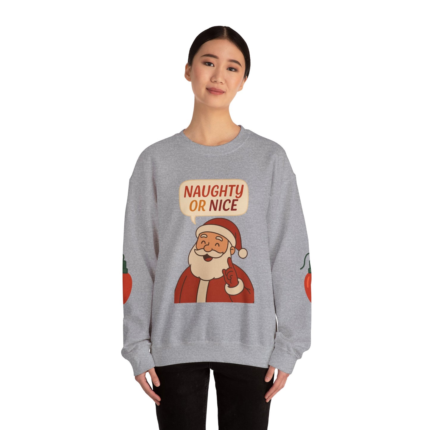 Santa's Naughty or Nice Crewneck Sweatshirt | Holiday Gift, Casual Wear, Winter Fashion, Unisex Sweatshirt, Festive Apparel