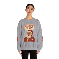 Santa's Naughty or Nice Crewneck Sweatshirt | Holiday Gift, Casual Wear, Winter Fashion, Unisex Sweatshirt, Festive Apparel