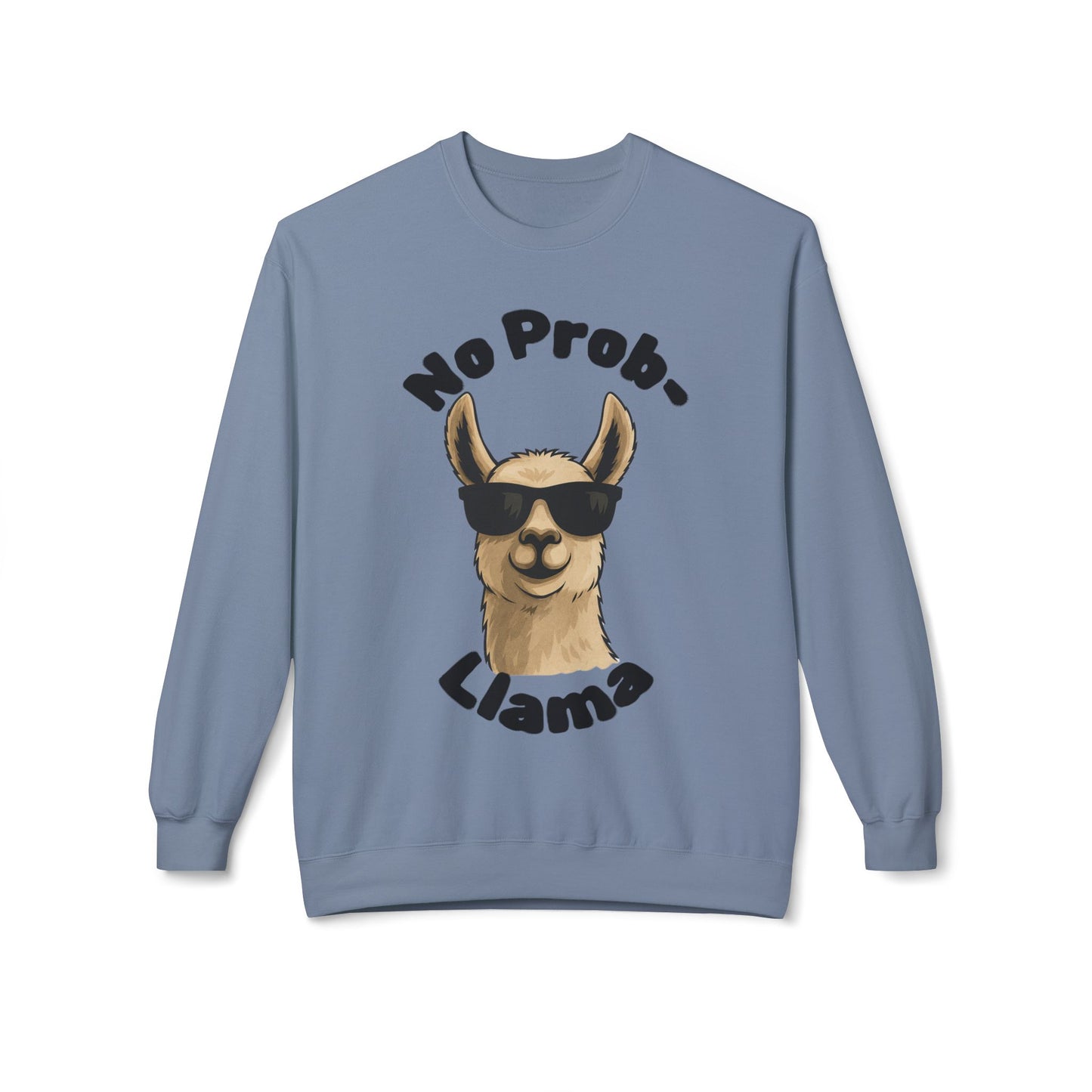 Light Color No Prob-Llama Sweatshirt | Light Color Unisex Crewneck | Cute Llama Design | Animal Pun Gift | Cozy Graphic Pullover