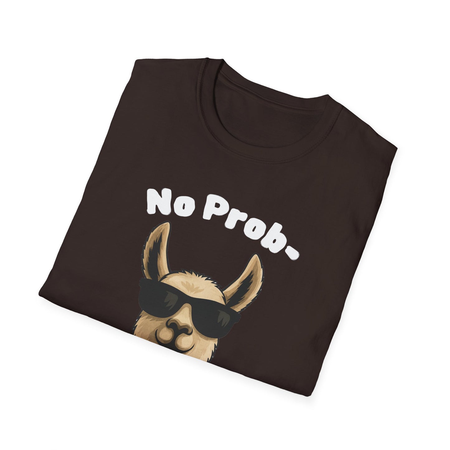 No Prob-Llama Funny T-Shirt | Dark Color Unisex Tee | Cute Llama Design | Humor Animal Pun Shirt | Gift for Him or Her