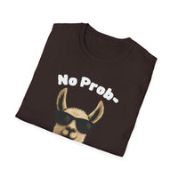 No Prob-Llama Funny T-Shirt | Dark Color Unisex Tee | Cute Llama Design | Humor Animal Pun Shirt | Gift for Him or Her