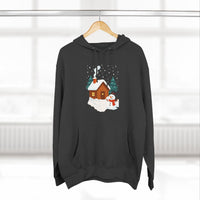 Cozy Holiday Hoodie with Snowman and Lights Design, Winter Fashion, Christmas Gift, Festive Apparel, Outdoor Comfort, Casual Wear