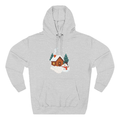 Cozy Holiday Hoodie with Snowman and Lights Design, Winter Fashion, Christmas Gift, Festive Apparel, Outdoor Comfort, Casual Wear