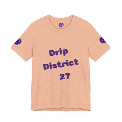 Drip District 27 Shirt | Purple Black Hole Streetwear Tee | Trendy Unisex Graphic Top