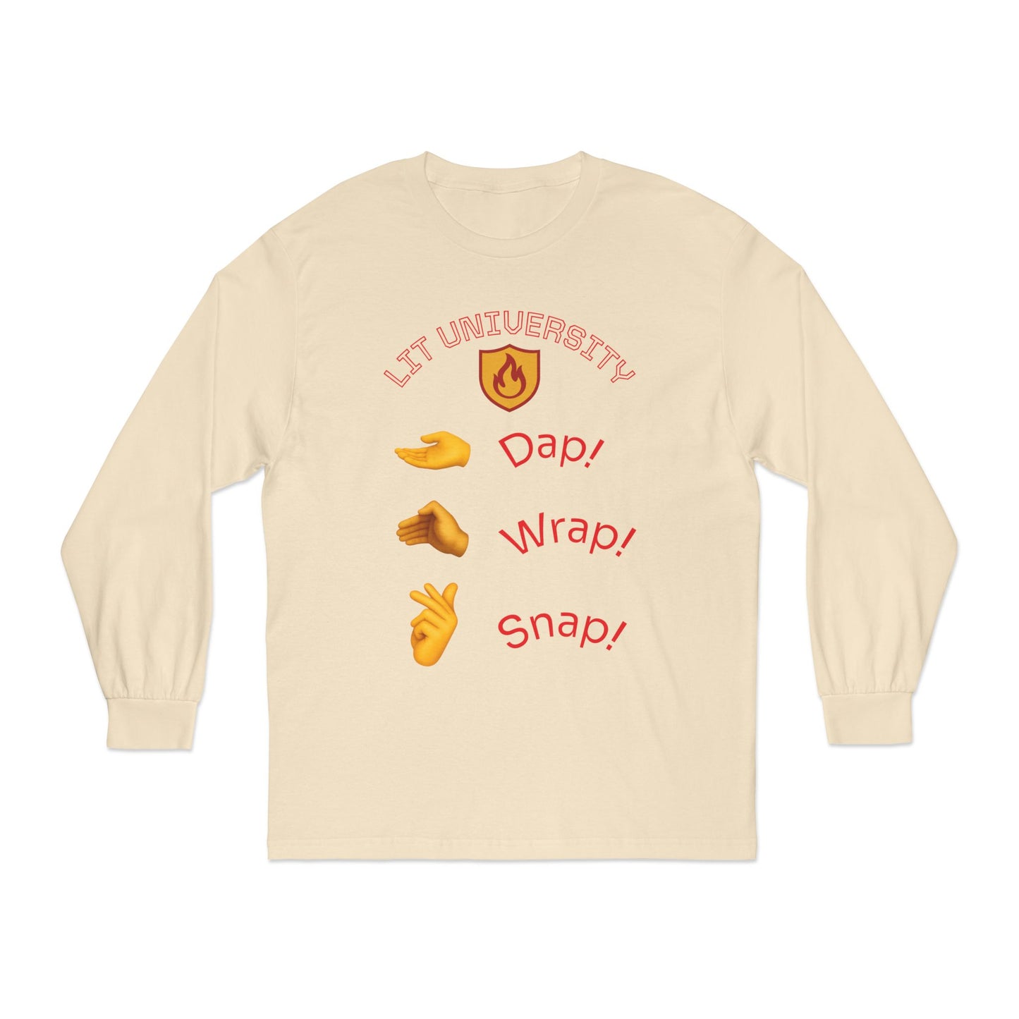 Lit University Crewneck | Dap, Wrap, Snap Edition | Funny College Sweatshirt for Students, Gamers & Trendsetters
