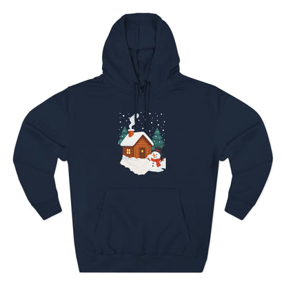 Cozy Holiday Hoodie with Snowman and Lights Design, Winter Fashion, Christmas Gift, Festive Apparel, Outdoor Comfort, Casual Wear