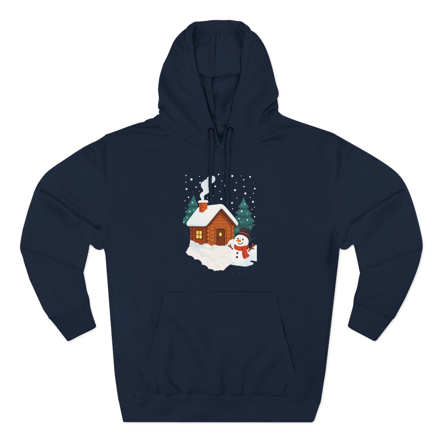 Cozy Holiday Hoodie with Snowman and Lights Design, Winter Fashion, Christmas Gift, Festive Apparel, Outdoor Comfort, Casual Wear