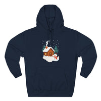 Cozy Holiday Hoodie with Snowman and Lights Design, Winter Fashion, Christmas Gift, Festive Apparel, Outdoor Comfort, Casual Wear