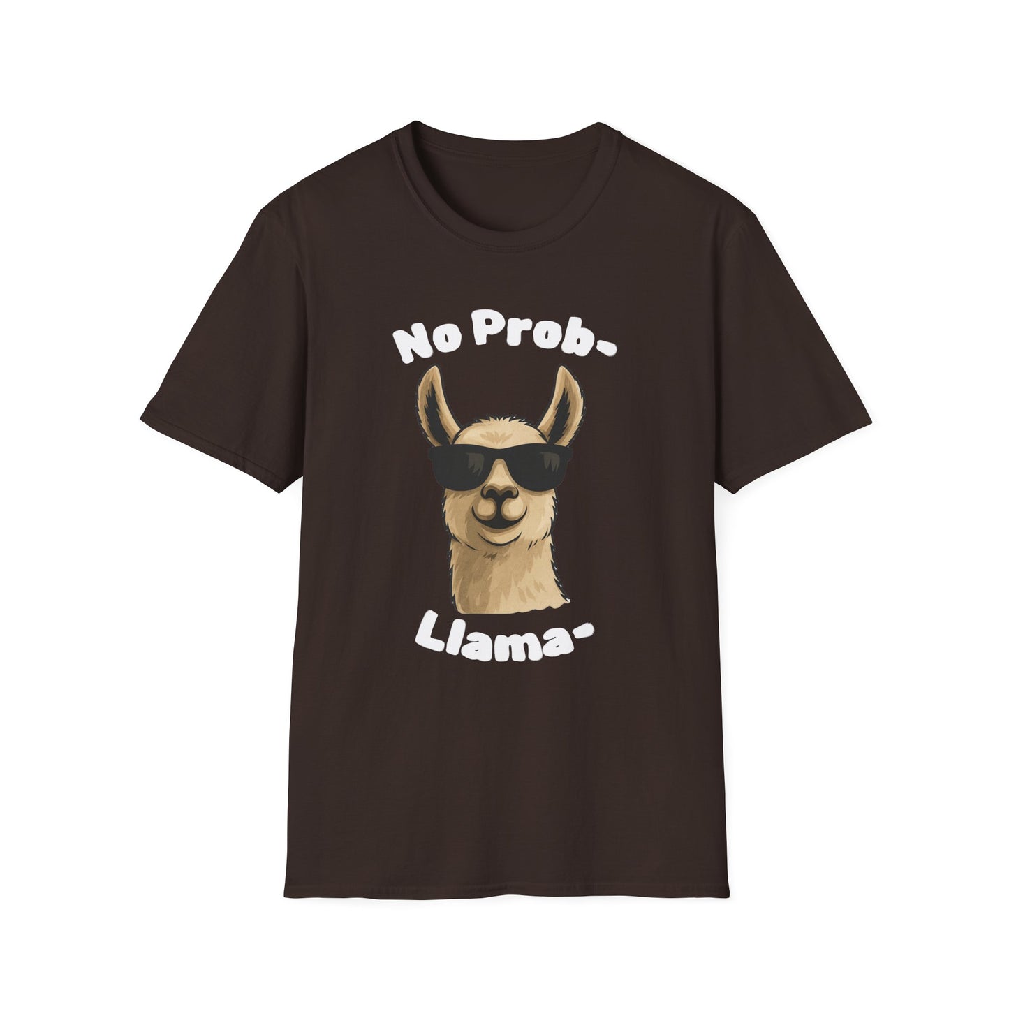No Prob-Llama Funny T-Shirt | Dark Color Unisex Tee | Cute Llama Design | Humor Animal Pun Shirt | Gift for Him or Her