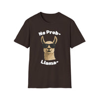 No Prob-Llama Funny T-Shirt | Dark Color Unisex Tee | Cute Llama Design | Humor Animal Pun Shirt | Gift for Him or Her