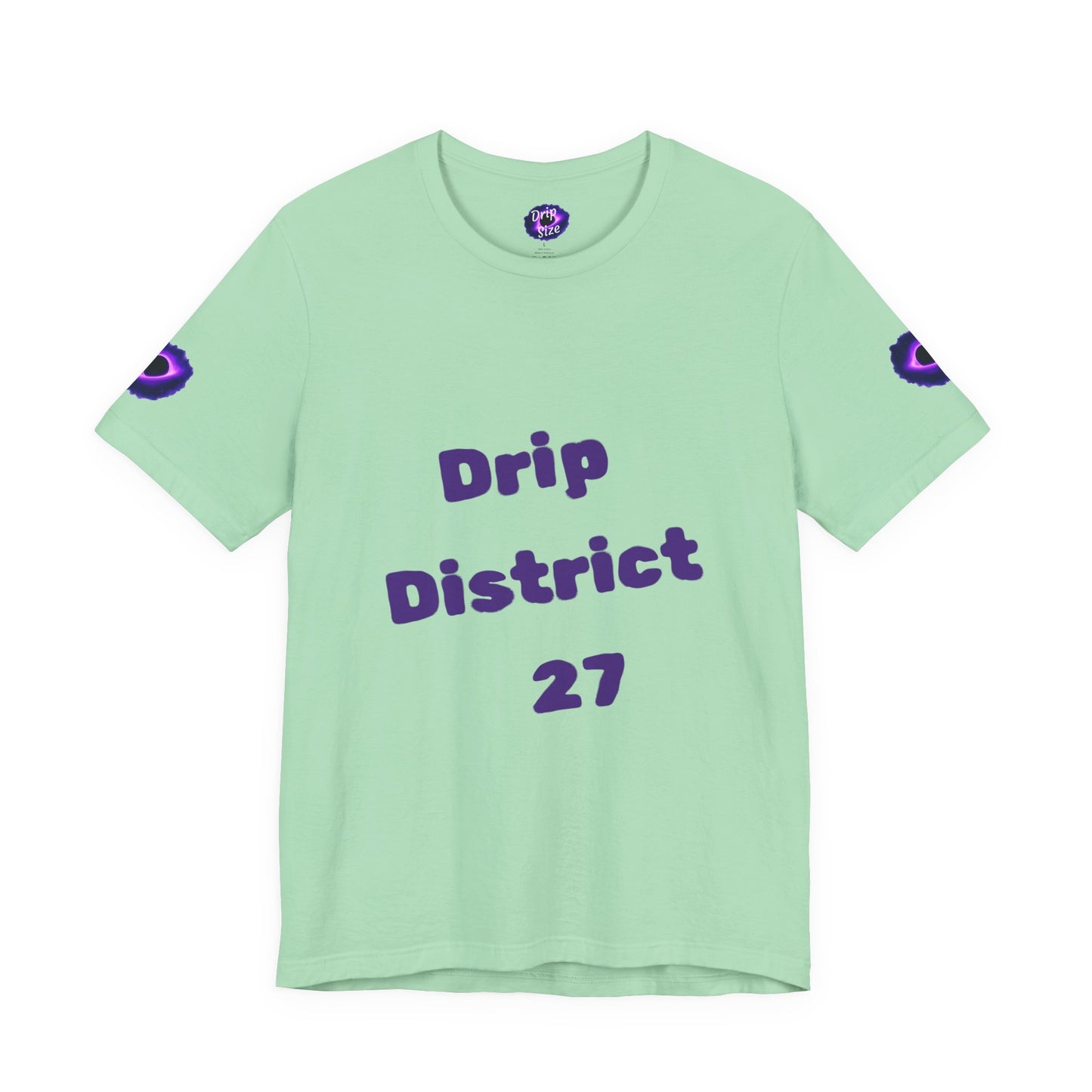 Drip District 27 Shirt | Purple Black Hole Streetwear Tee | Trendy Unisex Graphic Top