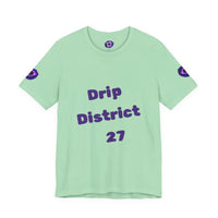 Drip District 27 Shirt | Purple Black Hole Streetwear Tee | Trendy Unisex Graphic Top