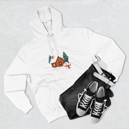 Cozy Holiday Hoodie with Snowman and Lights Design, Winter Fashion, Christmas Gift, Festive Apparel, Outdoor Comfort, Casual Wear