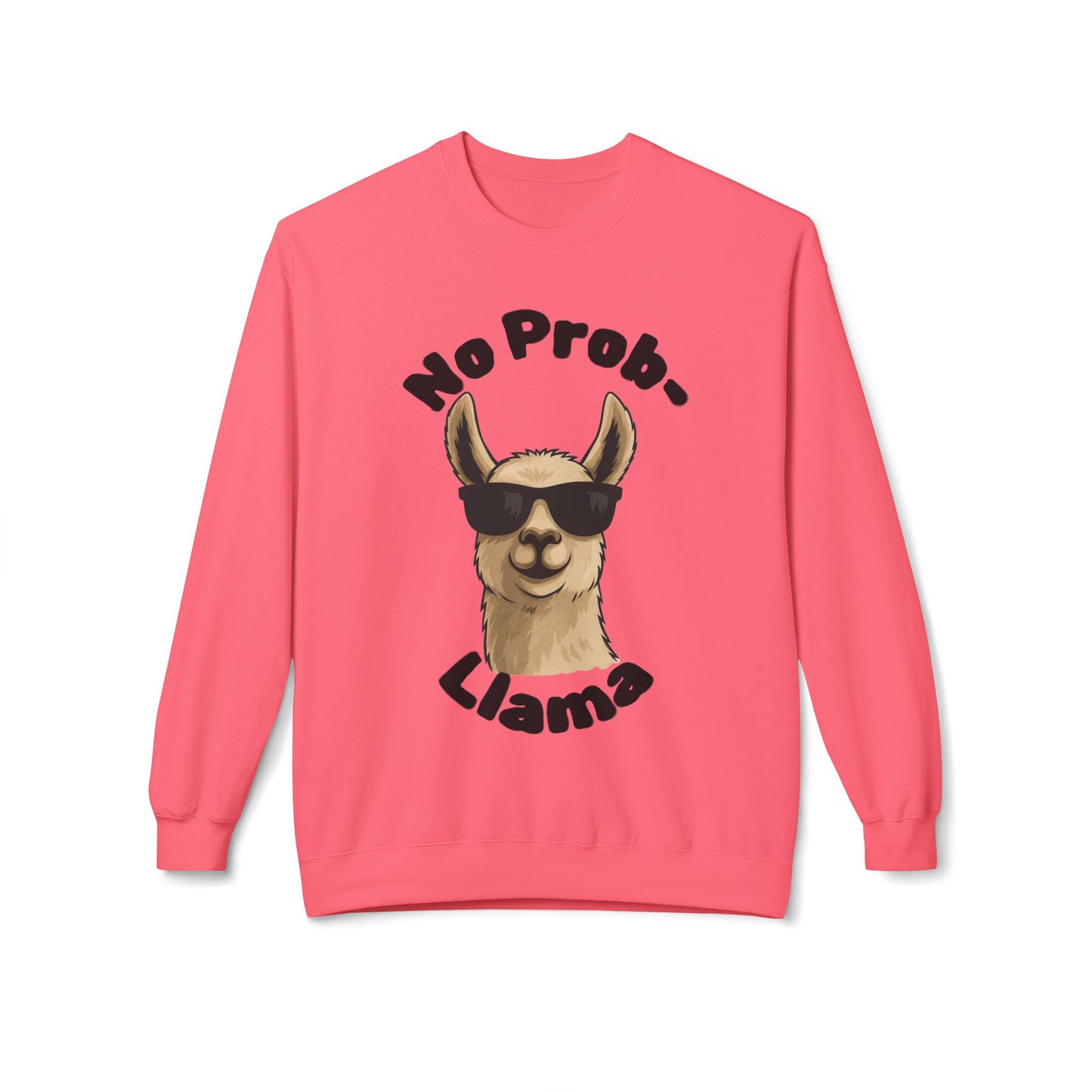 Light Color No Prob-Llama Sweatshirt | Light Color Unisex Crewneck | Cute Llama Design | Animal Pun Gift | Cozy Graphic Pullover