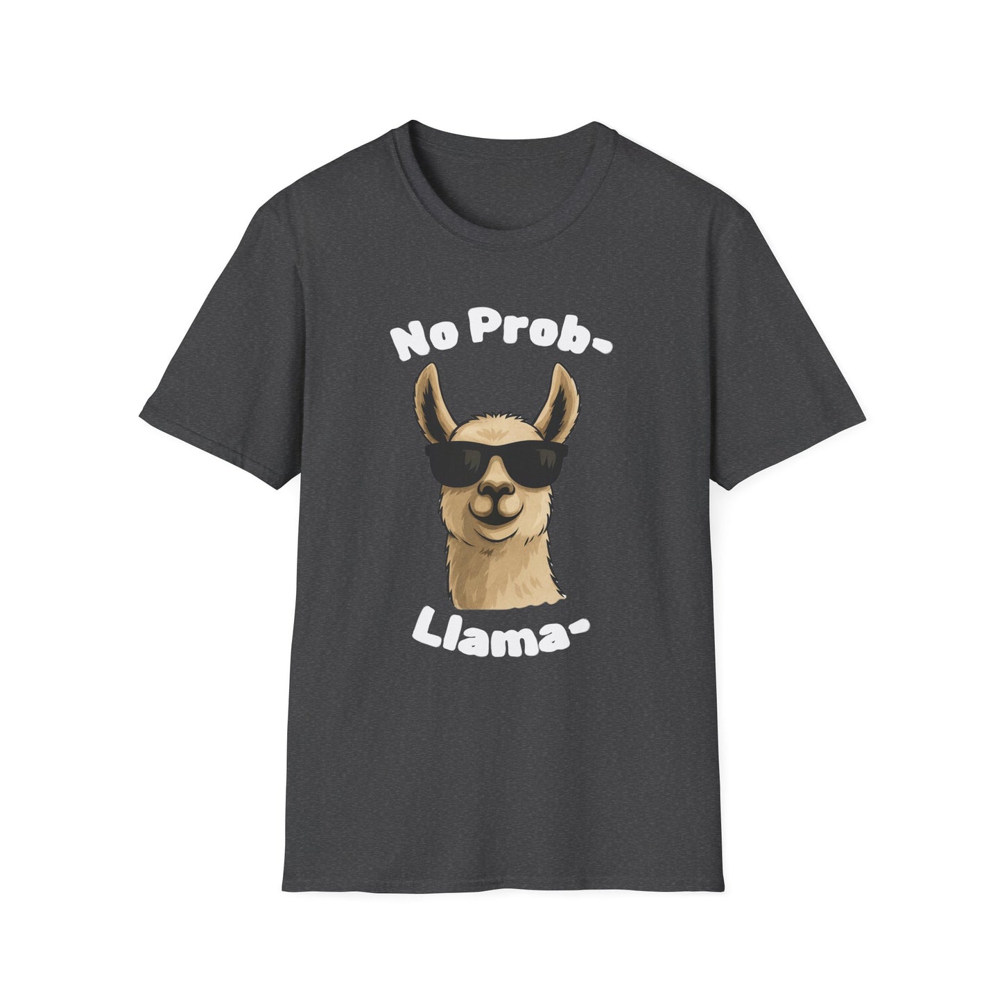 No Prob-Llama Funny T-Shirt | Dark Color Unisex Tee | Cute Llama Design | Humor Animal Pun Shirt | Gift for Him or Her