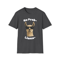 No Prob-Llama Funny T-Shirt | Dark Color Unisex Tee | Cute Llama Design | Humor Animal Pun Shirt | Gift for Him or Her