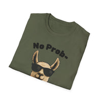 Light Color No Prob Llama T-Shirt, Unisex Cool Llama Sunglasses Unisex Softstyle T-Shirt - Fun Graphic Tee for Animal Lovers, Birthday Gift