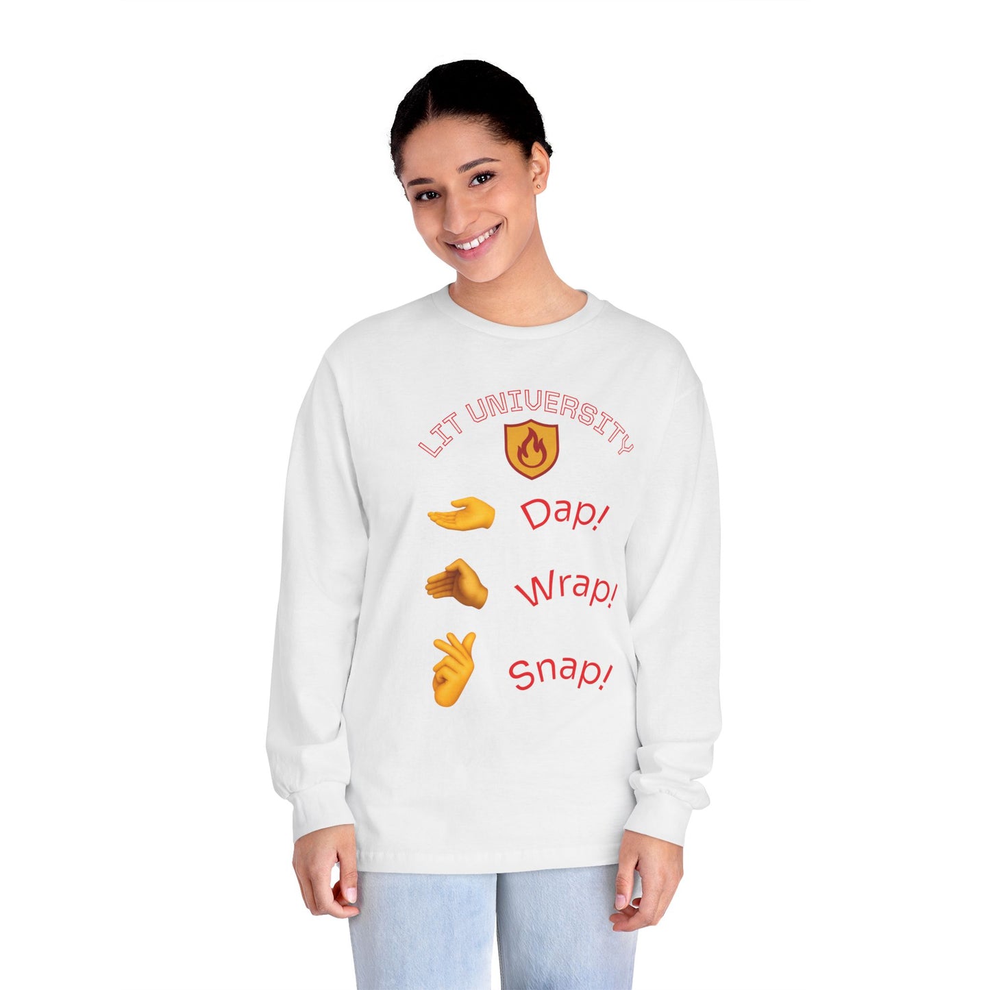 Lit University Crewneck | Dap, Wrap, Snap Edition | Funny College Sweatshirt for Students, Gamers & Trendsetters