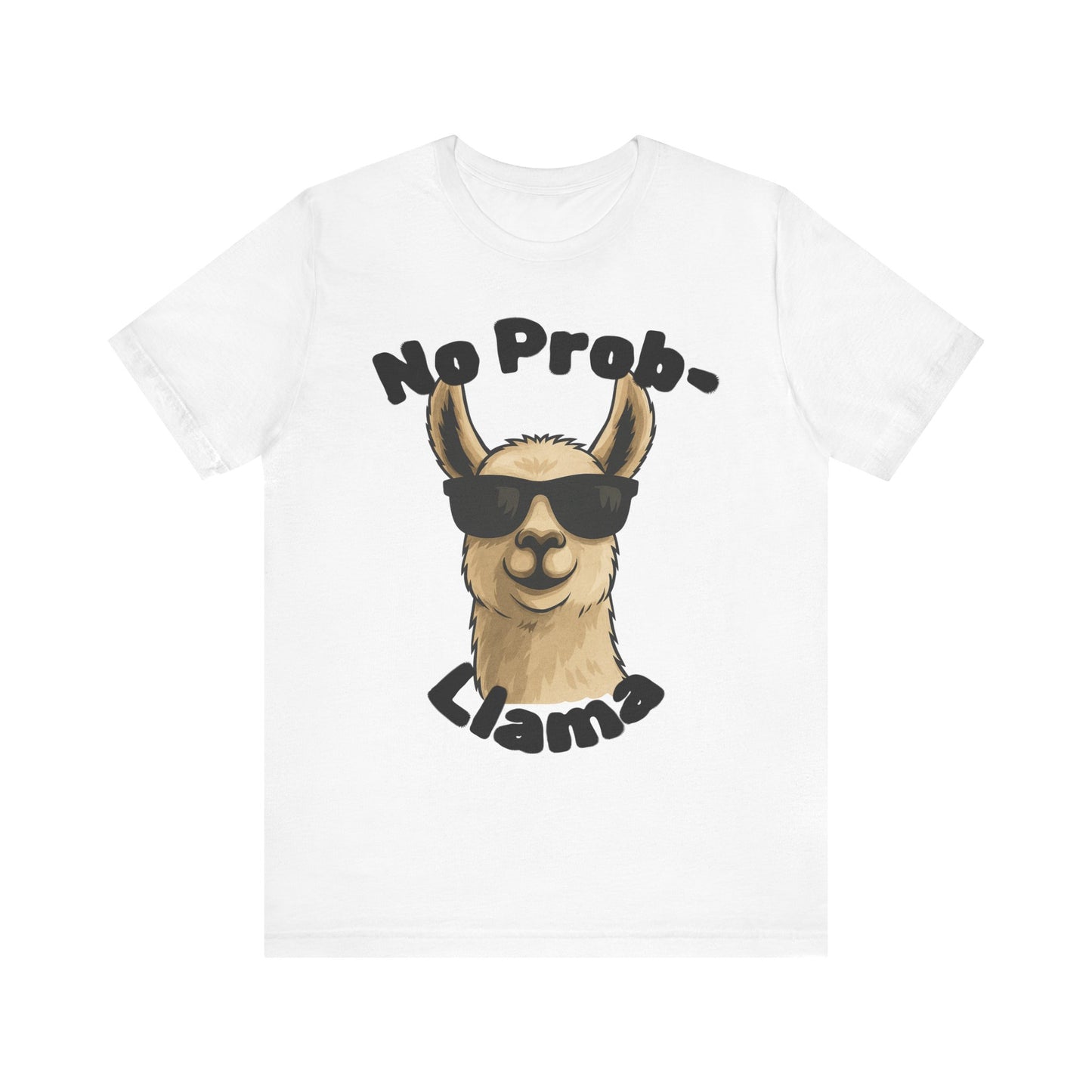 White No Prob-Llama T-Shirt | Cute Animal Pun Shirt | Llama Lover Gift | Unisex Humor Tee | Chill Vibes Graphic Tee