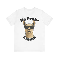 White No Prob-Llama T-Shirt | Cute Animal Pun Shirt | Llama Lover Gift | Unisex Humor Tee | Chill Vibes Graphic Tee