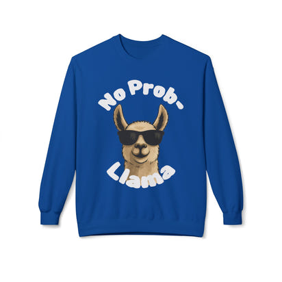 Dark Colors No Prob-Llama Sweatshirt Funny Cozy Llama Crewneck | Cute Pun Sweater | Animal Lover Gift | Winter Comfy Pullover