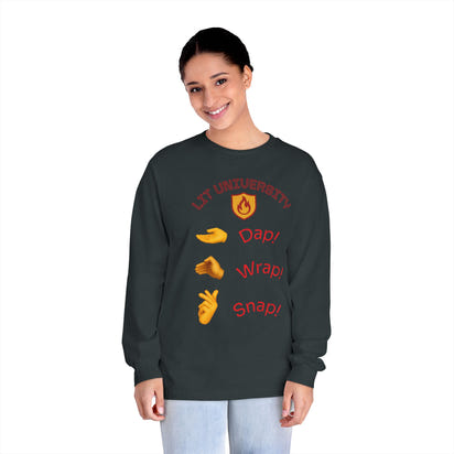 Lit University Crewneck | Dap, Wrap, Snap Edition | Funny College Sweatshirt for Students, Gamers & Trendsetters