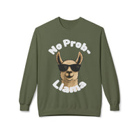 Dark Colors No Prob-Llama Sweatshirt Funny Cozy Llama Crewneck | Cute Pun Sweater | Animal Lover Gift | Winter Comfy Pullover