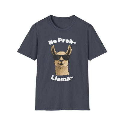 No Prob-Llama Funny T-Shirt | Dark Color Unisex Tee | Cute Llama Design | Humor Animal Pun Shirt | Gift for Him or Her